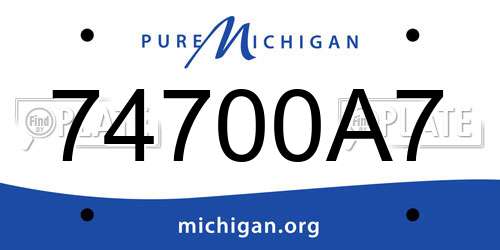 74700A7 Michigan License Plate
