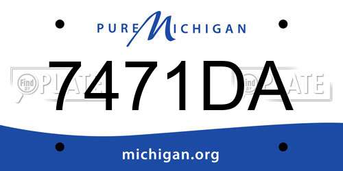 7471DA Michigan License Plate