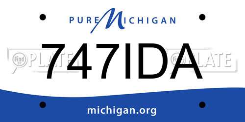 747IDA Michigan License Plate