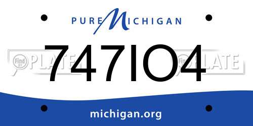 747IO4 Michigan License Plate
