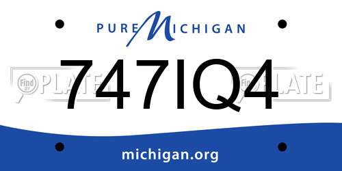747IQ4 Michigan License Plate