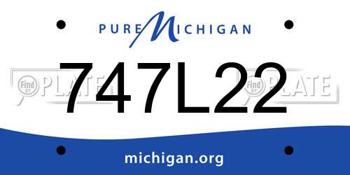 747L22 Michigan License Plate