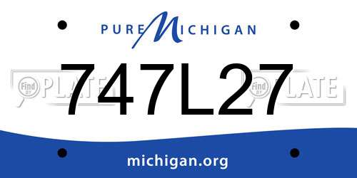 747L27 Michigan License Plate