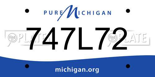 747L72 Michigan License Plate