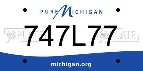 747L77 Michigan License Plate