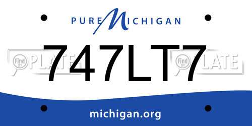 747LT7 Michigan License Plate