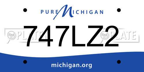747LZ2 Michigan License Plate