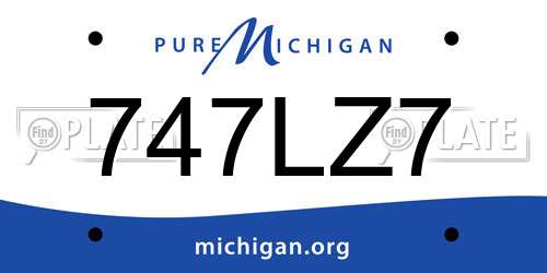 747LZ7 Michigan License Plate