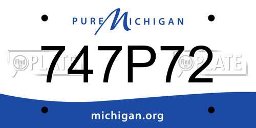 747P72 Michigan License Plate