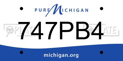 747PB4 Michigan License Plate
