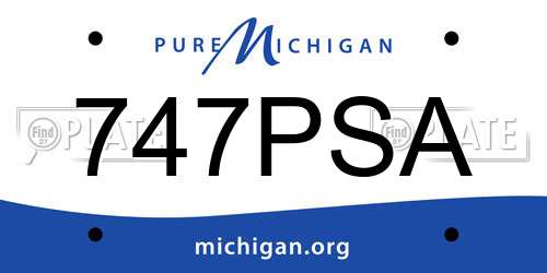 747PSA Michigan License Plate