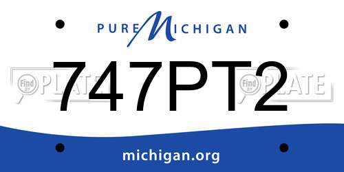 747PT2 Michigan License Plate