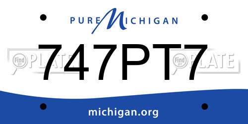 747PT7 Michigan License Plate