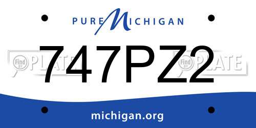 747PZ2 Michigan License Plate
