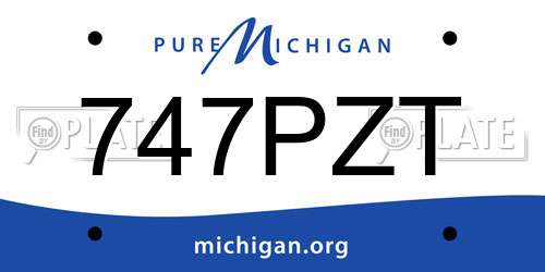 747PZT Michigan License Plate