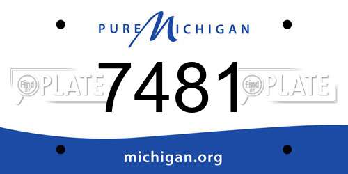 7481 Michigan License Plate