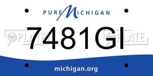 7481GI Michigan License Plate