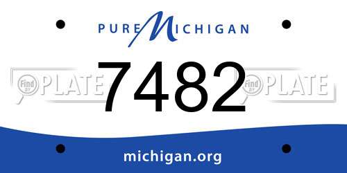 7482 Michigan License Plate