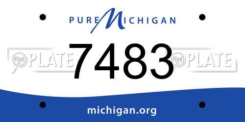7483 Michigan License Plate
