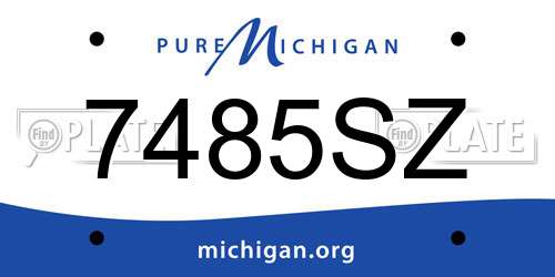 7485SZ Michigan License Plate