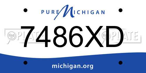 7486XD Michigan License Plate
