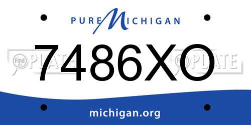 7486XO Michigan License Plate