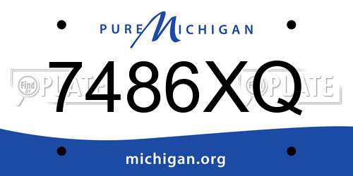 7486XQ Michigan License Plate