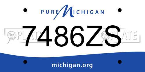 7486ZS Michigan License Plate