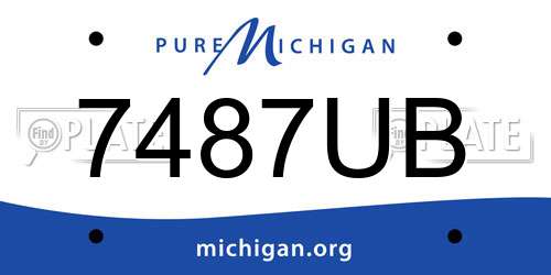 7487UB Michigan License Plate