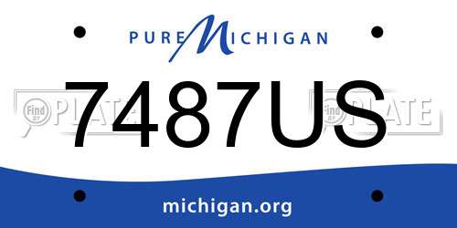 7487US Michigan License Plate