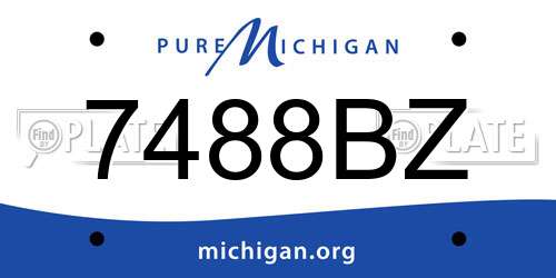 7488BZ Michigan License Plate