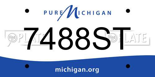 7488ST Michigan License Plate