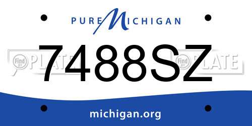 7488SZ Michigan License Plate