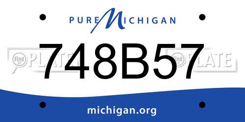 748B57 Michigan License Plate