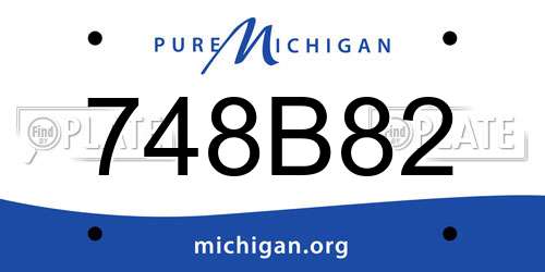 748B82 Michigan License Plate