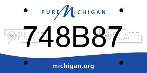 748B87 Michigan License Plate