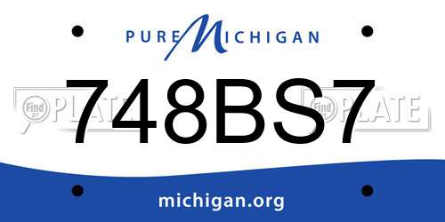 748BS7 Michigan License Plate