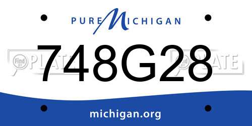 748G28 Michigan License Plate