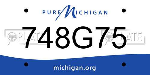 748G75 Michigan License Plate