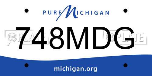 748MDG Michigan License Plate