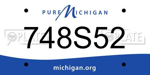 748S52 Michigan License Plate