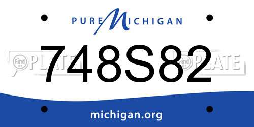 748S82 Michigan License Plate