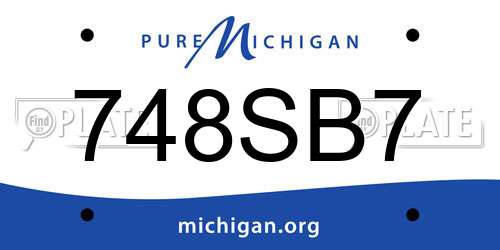 748SB7 Michigan License Plate