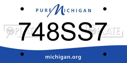 748SS7 Michigan License Plate
