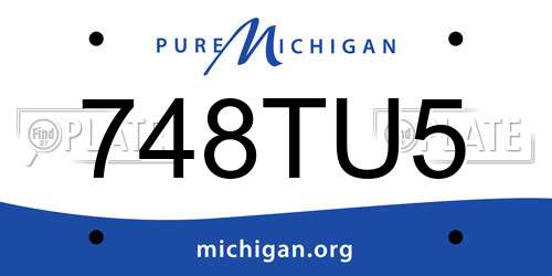 748TU5 Michigan License Plate