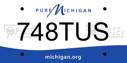 748TUS Michigan License Plate