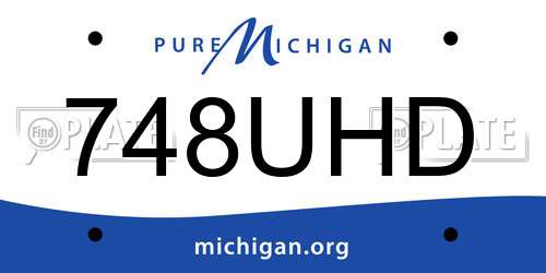 748UHD Michigan License Plate