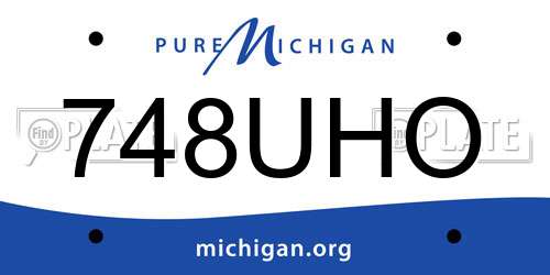 748UHO Michigan License Plate