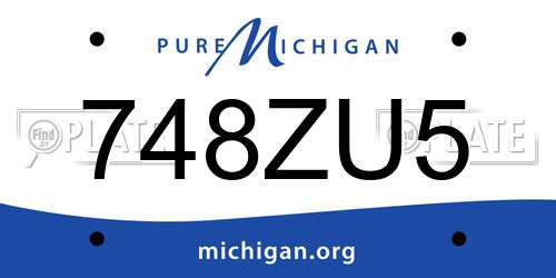 748ZU5 Michigan License Plate