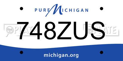 748ZUS Michigan License Plate